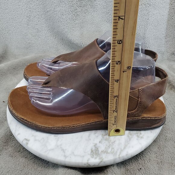 Chaco Shoes Womens Size 10 Coffee Brown Leather Wayfarer Post Thong Sandals - Picture 2 of 11